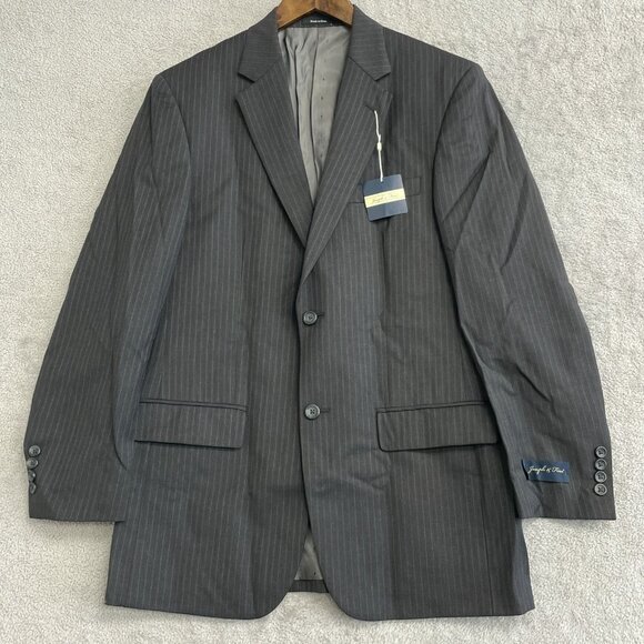 NEW Joseph & Feiss Men's 38R Black Pinstripe Blazer 100% Wool - Picture 2 of 12